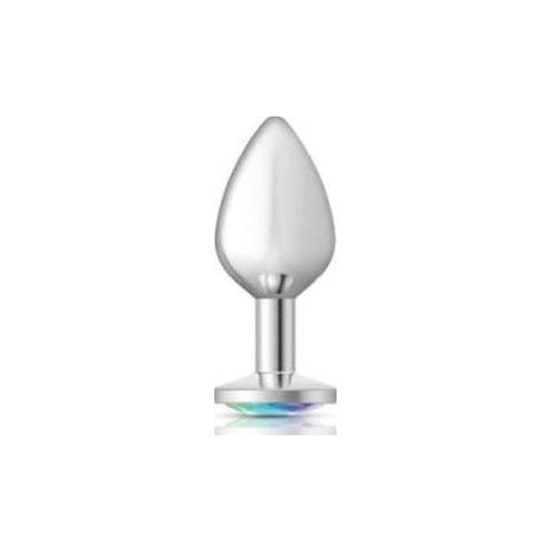 Cheeky Charms Large Butt Plug with Clear Iridescent Jewel