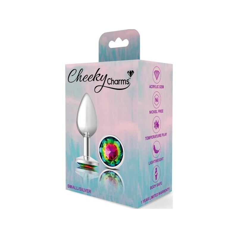 Cheeky Charms Small Butt Plug with Rainbow Jewel