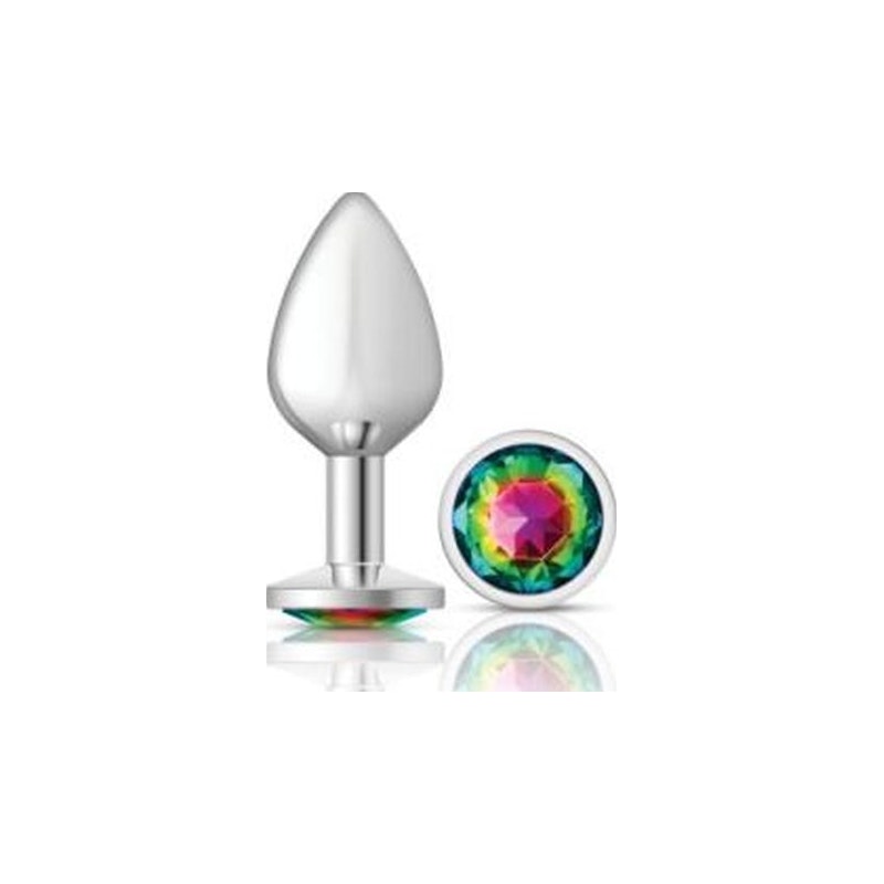 Cheeky Charms Medium Butt Plug with Rainbow Jewel