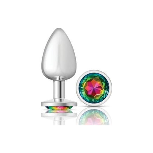 Cheeky Charms Large Butt Plug with Rainbow Jewel