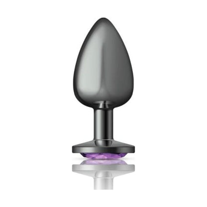 Cheeky Charms Large Round Butt Plug with Purple Jewel