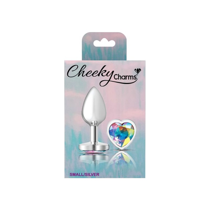 Cheeky Charms Small Butt Plug with Clear Heart Jewel