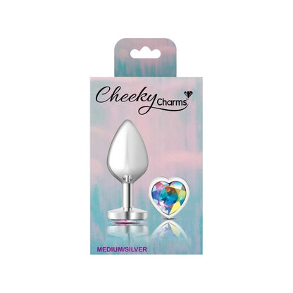 Cheeky Charms Medium Butt Plug with Clear Heart Jewel