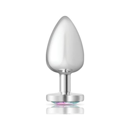 Cheeky Charms Large Butt Plug with Clear Heart Jewel