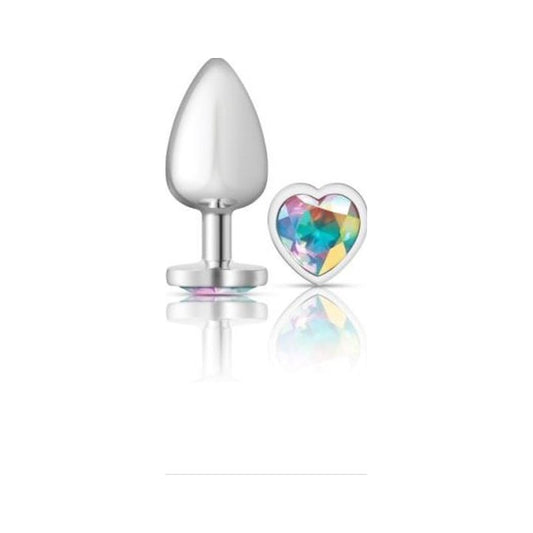 Cheeky Charms Large Butt Plug with Clear Heart Jewel