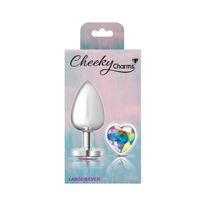 Cheeky Charms Large Butt Plug with Clear Heart Jewel