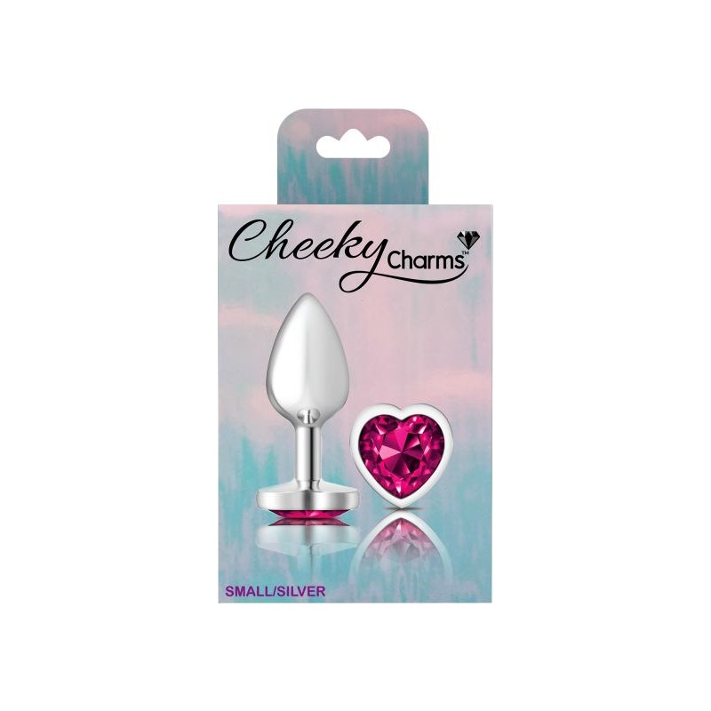 Cheeky Charms Small Butt Plug with Pink Heart Jewel