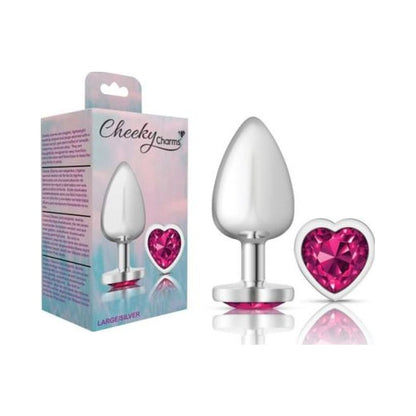 Cheeky Charms Large Butt Plug with Pink Heart Jewel