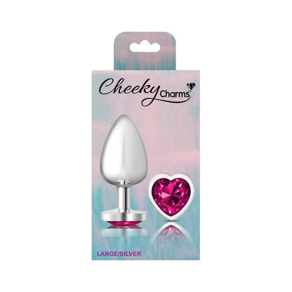 Cheeky Charms Large Butt Plug with Pink Heart Jewel