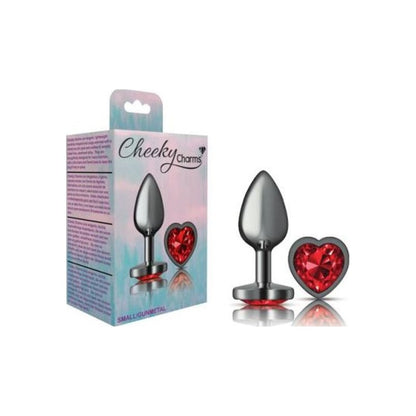 Cheeky Charms Small Butt Plug with Red Heart Red Jewel