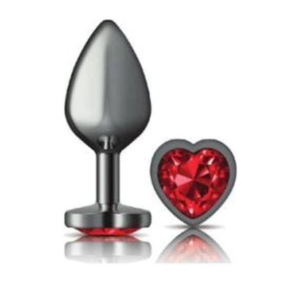 Cheeky Charms Medium Butt Plug with Red Heart Jewel