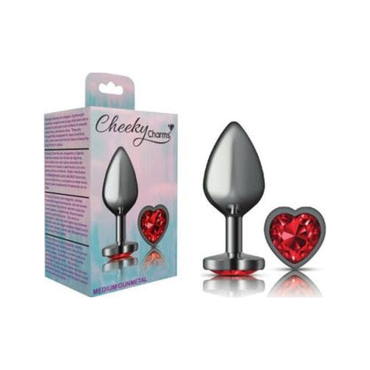 Cheeky Charms Medium Butt Plug with Red Heart Jewel