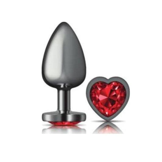 Cheeky Charms Large Butt Plug with Red Heart Jewel