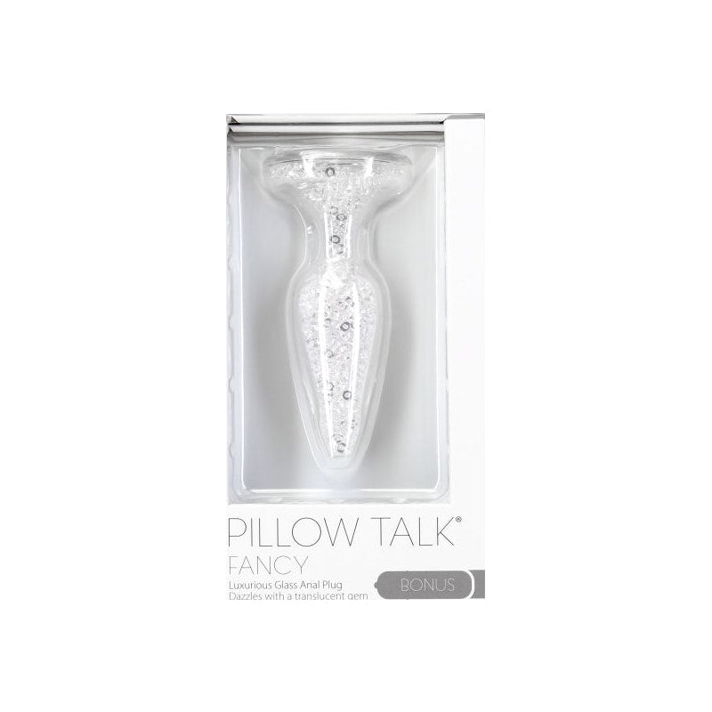 Pillow Talk Fancy Butt Plug Luxurious Glass with Clear Gem