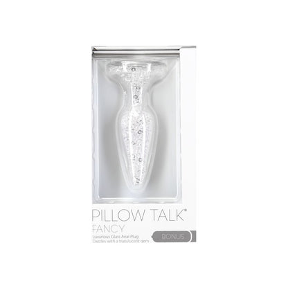 Pillow Talk Fancy Butt Plug Luxurious Glass with Clear Gem