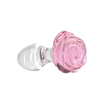 Pillow Talk Rosy Butt Plug Luxurious Glass with Clear Gem