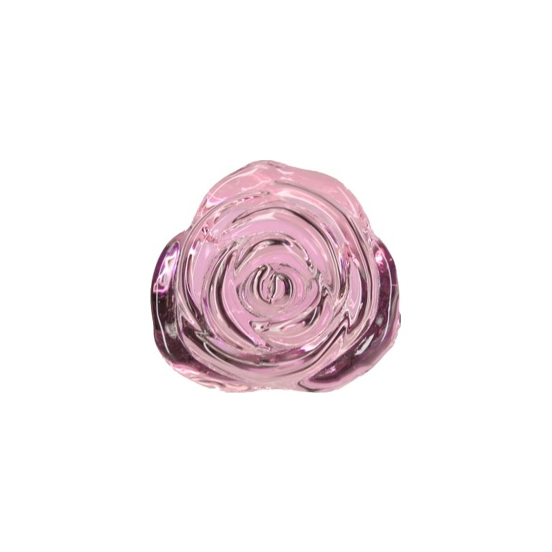 Pillow Talk Rosy Butt Plug Luxurious Glass with Clear Gem