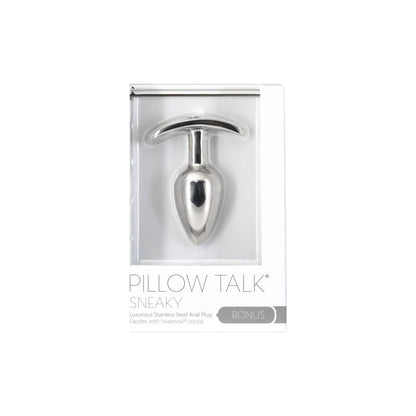 Pillow Talk Sneaky Butt Plug Luxurious Steel with Crystal