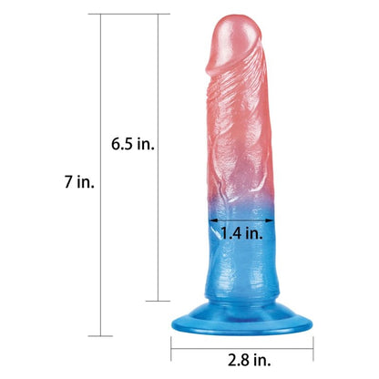 Dazzle Studs Dildo 7in Pink/Blue Pink