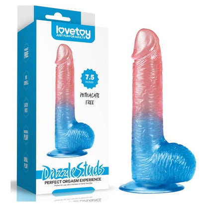 Dazzle Studs Dildo 7.5in Pink/Blue Pink