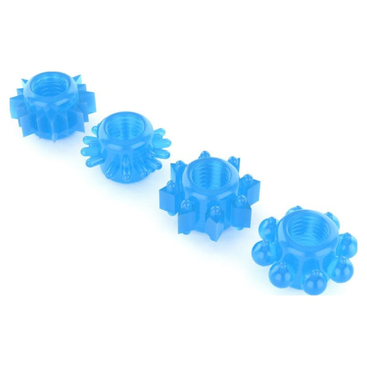 Lumino Play Penis Rings 4 Pc Blue