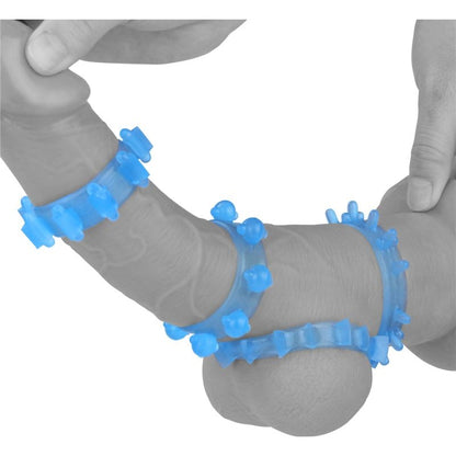 Lumino Play Penis Rings 4 Pc Blue