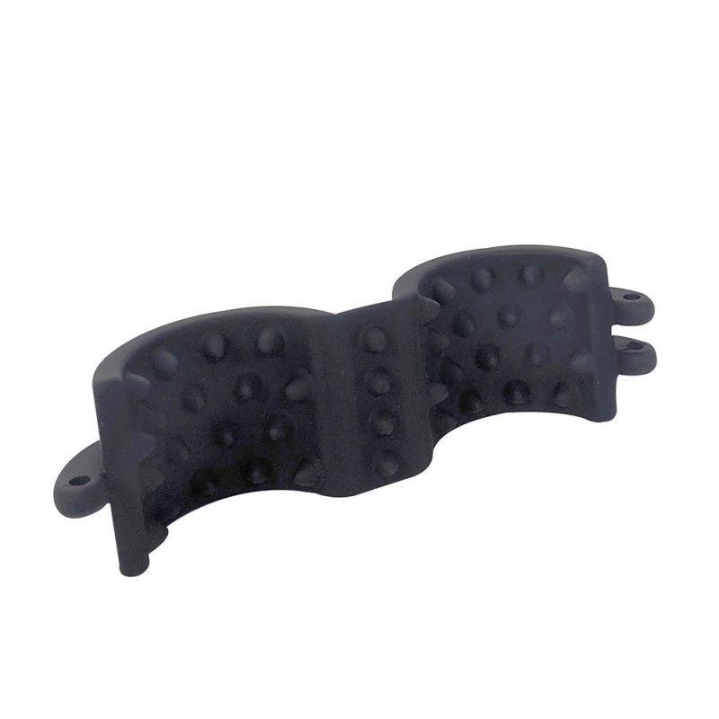Opened Brutus Cruncher silicone ball stretcher showing the rows of raised points inside