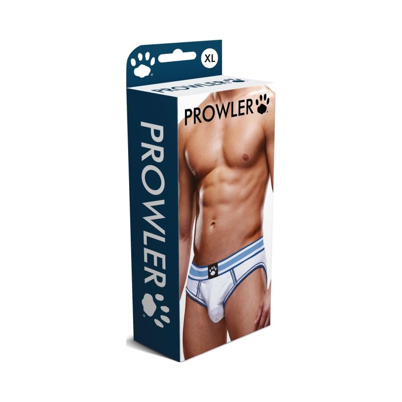 Prowler Open Back Brief White and Blue Extra Large