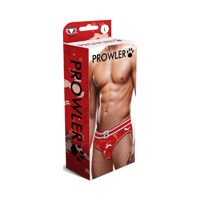 Prowler Reindeer Christmas Open Back Brief Large Red