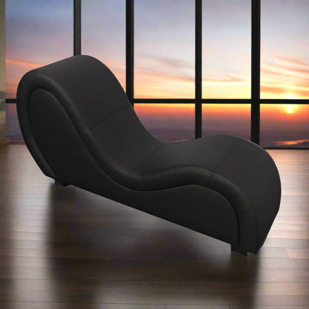 Kama Sutra Mebon Chaise Daytona Love Lounge – Black Leather