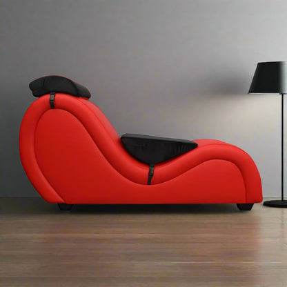 Kama Sutra Mebon Chaise Love Lounge – Red with Black Pillows