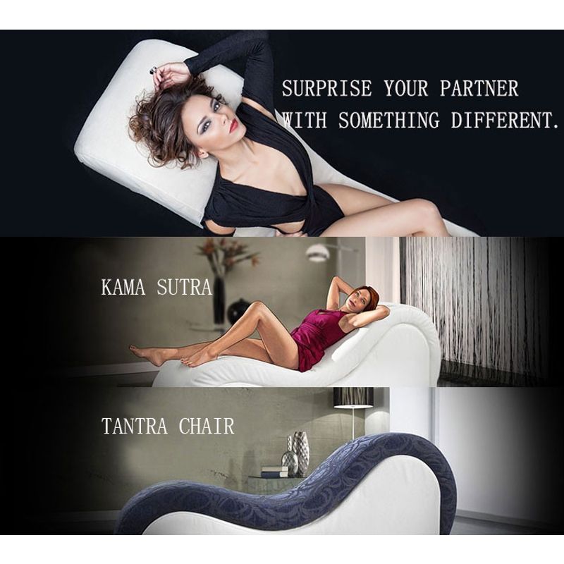 Kama Sutra Mebon Chaise Love Lounge – Red with Black Pillows