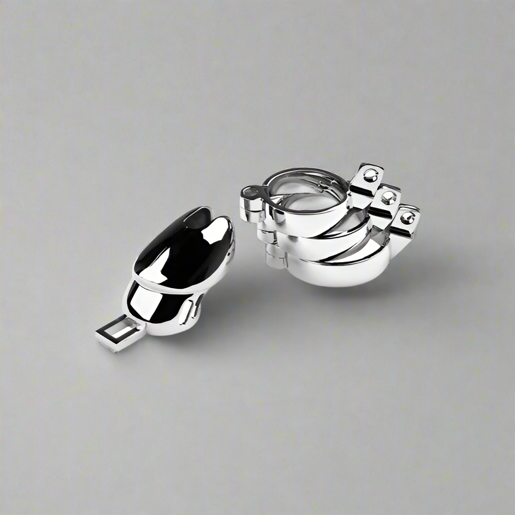 Silver Adjustable Metal Chastity Cage – Secure, Sleek & Customisable