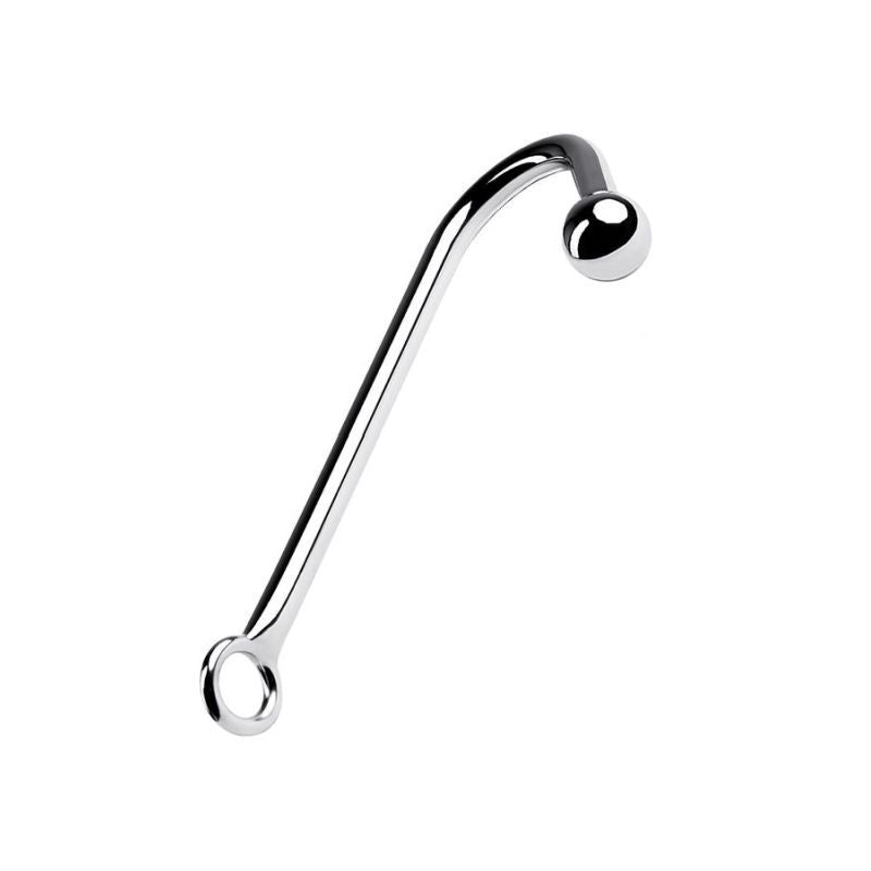 Silver Metal Anal Hook w Ball Silver