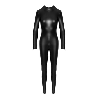 Power Wetlook Catsuit w Front Zipper Small Black