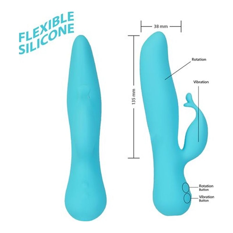 Kissing Swan Rabbit Vibrator Blue