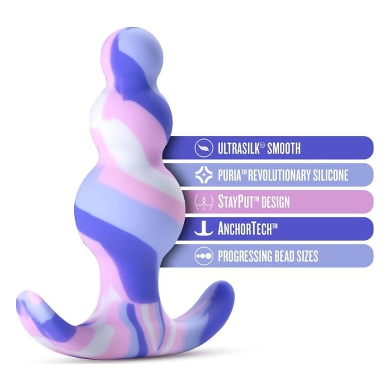 Twilight Blue Silicone Butt Plug with AnchorTech Avant