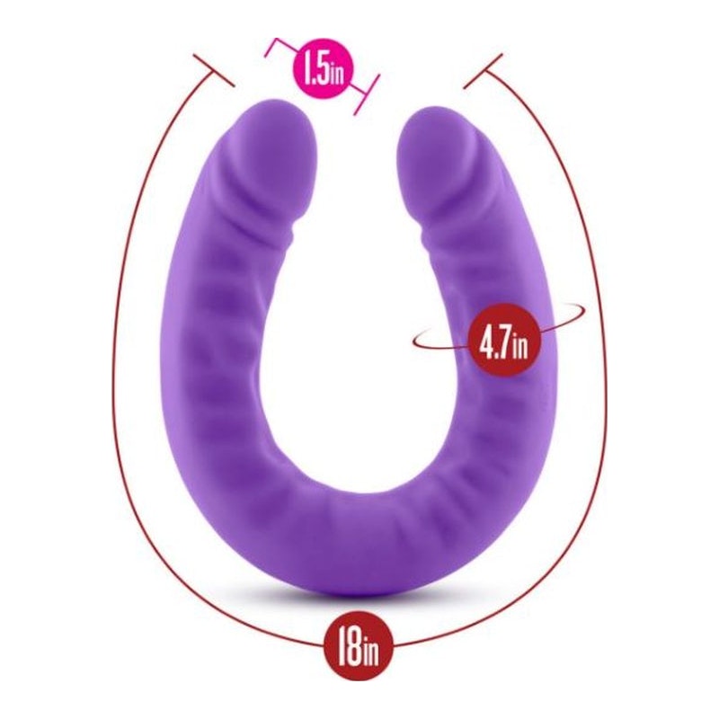 Ruse Silicone Slim 18in Purple Double Dong Purple