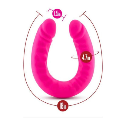 Ruse Silicone Slim 18in Hot Pink Double Dong Pink