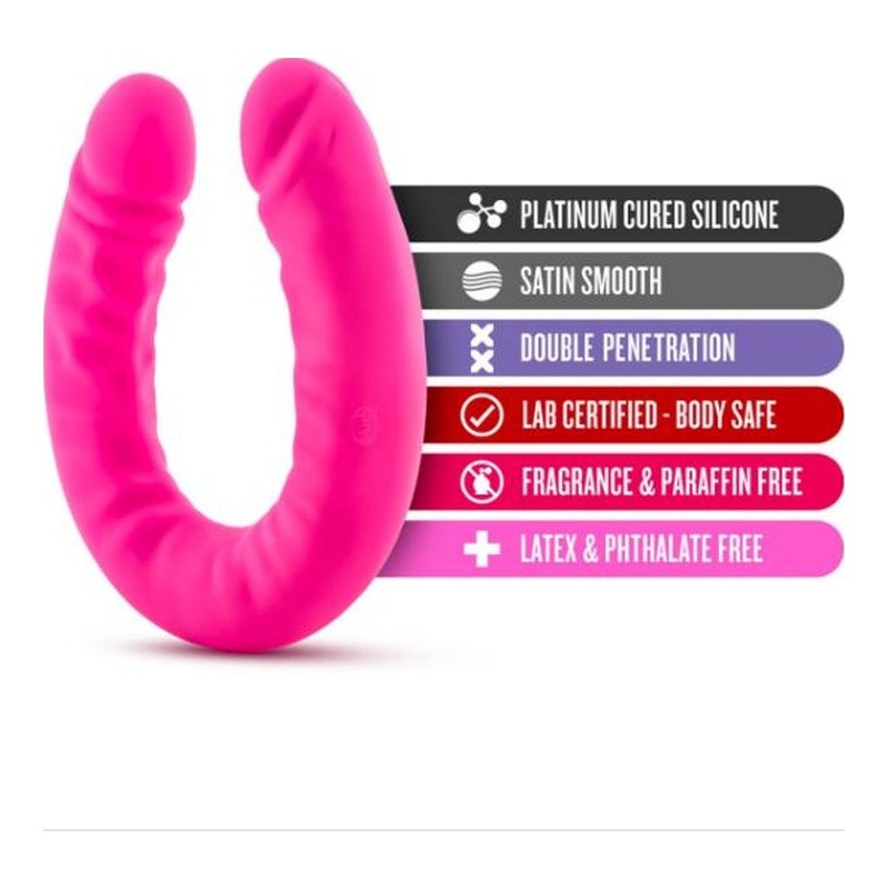 Ruse Silicone Slim 18in Hot Pink Double Dong Pink