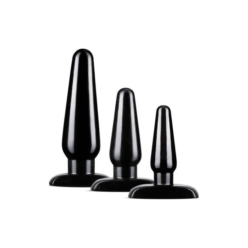 Basic Butt Plug Kit Anal Adventures 3 Piece Black