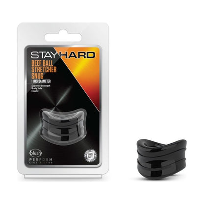 Stay Hard Beef Ball Stretcher Snug 1in Black Black