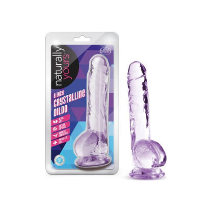 Naturally Yours 8" Crystaline Dildo Amethyst Purple