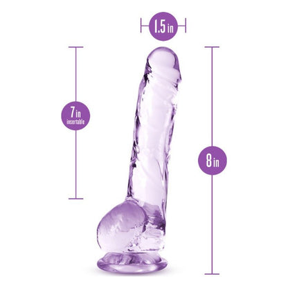 Naturally Yours 8" Crystaline Dildo Amethyst Purple