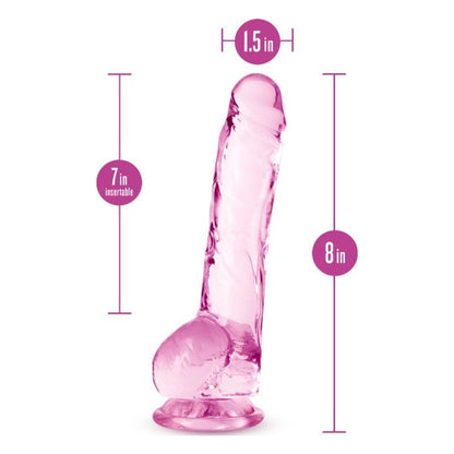 Naturally Yours 8" Crystaline Dildo Rose Pink