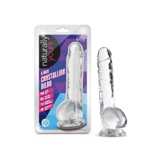 Naturally Yours 8" Crystaline Dildo Diamond Clear