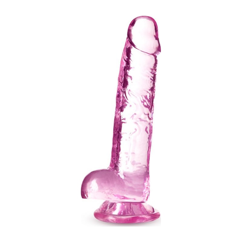 Naturally Yours 7" Crystaline Dildo Rose Pink