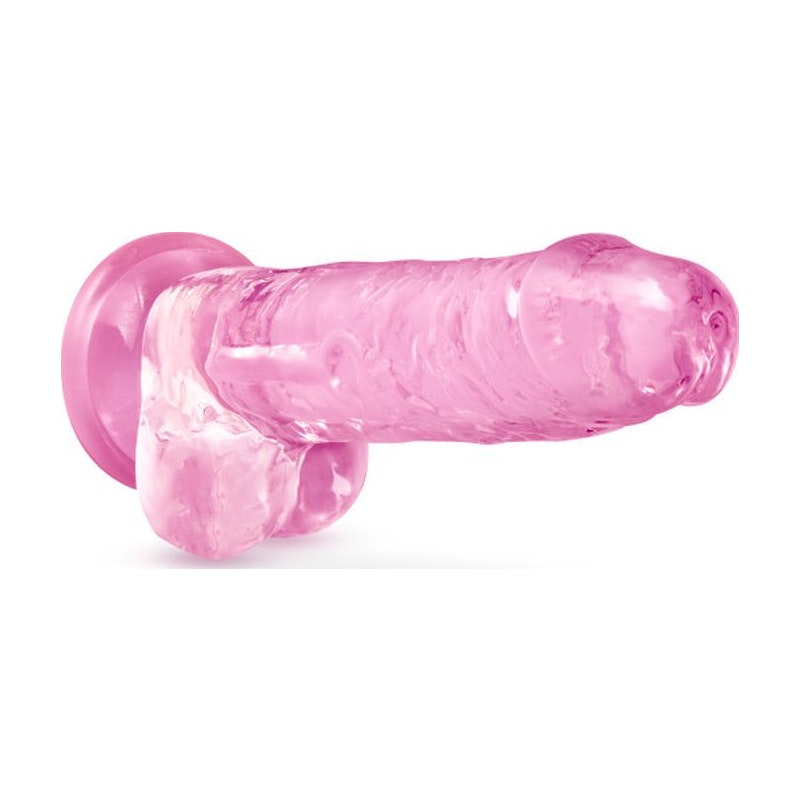 Naturally Yours 7" Crystaline Dildo Rose Pink