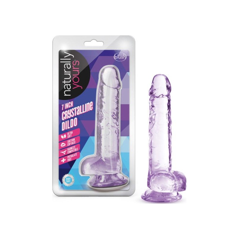 Naturally Yours 7" Crystaline Dildo Amethyst Purple