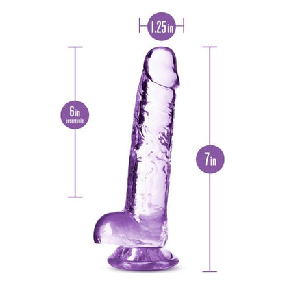 Naturally Yours 7" Crystaline Dildo Amethyst Purple